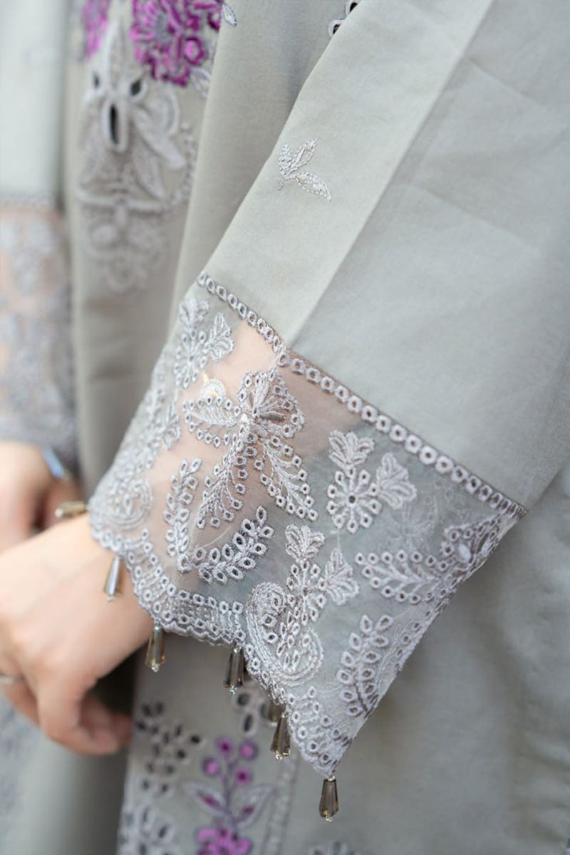 SR-842 Chikenkari Embroidered Lawn Suit 3pc With Embroidered Chiffon Dupatta