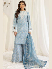 SR-MB442 Unstitched Digital Printed Lawn Suit 3pc With Digital Printed Voil Dupatta & Embroidered Patches