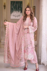 LF-AS2735 Lawn Unstitched Embroidered 3pc Suit With Lawn Embroidered Dupatta