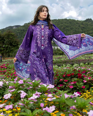 LF-MS2770 Lawn Unstitched Embroidered 3pc Suit With Monar Digital Printed Dupatta