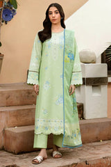 SR-ZS2630 Lawn Unstitched 3pc Embroidered Suit With Digital Printed Poly Lawn Dupatta