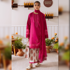 SR-CO514B Unstitched Embroidered Lawn Suit With Embroidered Cotton Net Dupatta