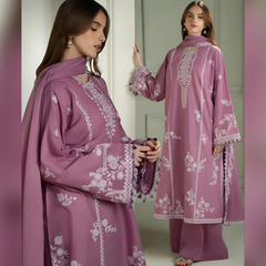 LF-CS900 Unstitched Heavy Embroidered Lawn Suit With Embroidered Lawn Dupatta