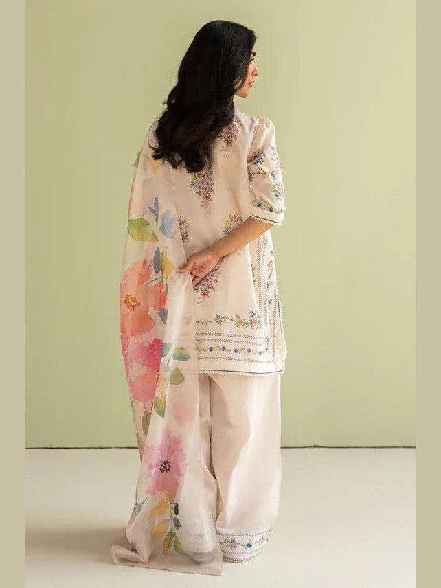 SR-BQ423 Unstitched Digital Printed Lawn Suit 3pc With Digital Printed Silk Dupatta