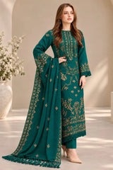 LF-NS40 (8.2 Meters) Un-Stitched Dhanak Embroidered Suit With Dhanak Embroidered Shawl