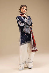 LF-RR610 Unstitched Fully Embroidered Lawn Suit With Digital Printed Monar Dupatta
