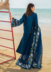 LF-CM30 Lawn 3Pc Unstitched Heavy Embroidered Lawn Suit With Embroidered Organza Dupatta