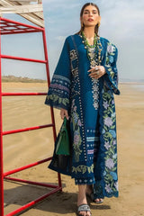 LF-CM30 Lawn 3Pc Unstitched Heavy Embroidered Lawn Suit With Embroidered Organza Dupatta