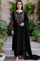 LF-BT2800 HIGHLY RECOMMENDED Unstitched Fully Embroidered Lawn Suit With Embroidered Bamber Chiffon Dupatta