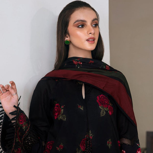 SR-573 Unstitched Embroidered Dhanak Suit With Printed Wool Shawl