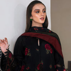 SR-573 Unstitched Embroidered Dhanak Suit With Printed Wool Shawl
