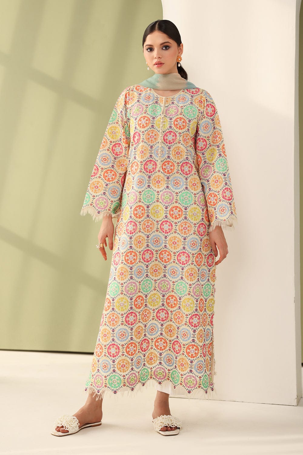 LF-BQ201 Digital Printed Lawn Suit 3pc With Monar Digital Printed Dupatta