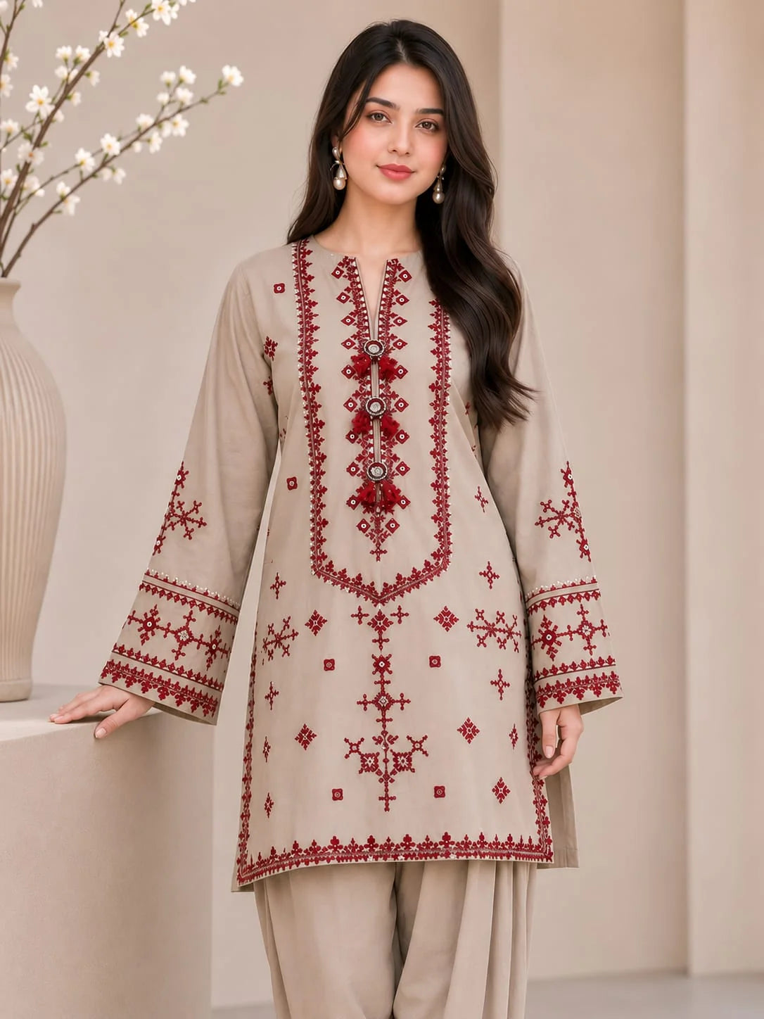 LF-MB2820 Lawn Fully Sequence Embroidered 2pc Embroidered Trouser as well