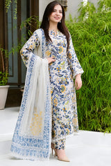 LF-D349 Digital Printed Lawn Suit 3pc With Lawn Digital Printed Dupatta