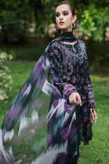 SR-BQ32 Digital Printed Khaddar Suit 3pc with Khaddar Digital Printed Dupatta & Embroidered Patches