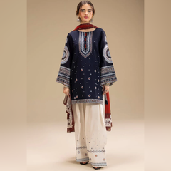LF-RR610 Unstitched Fully Embroidered Lawn Suit With Digital Printed Monar Dupatta