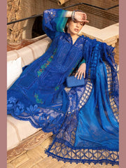 SR-2590 Lawn Unstitched Embroidered 3pc Suit With Organza Embroidered Dupatta