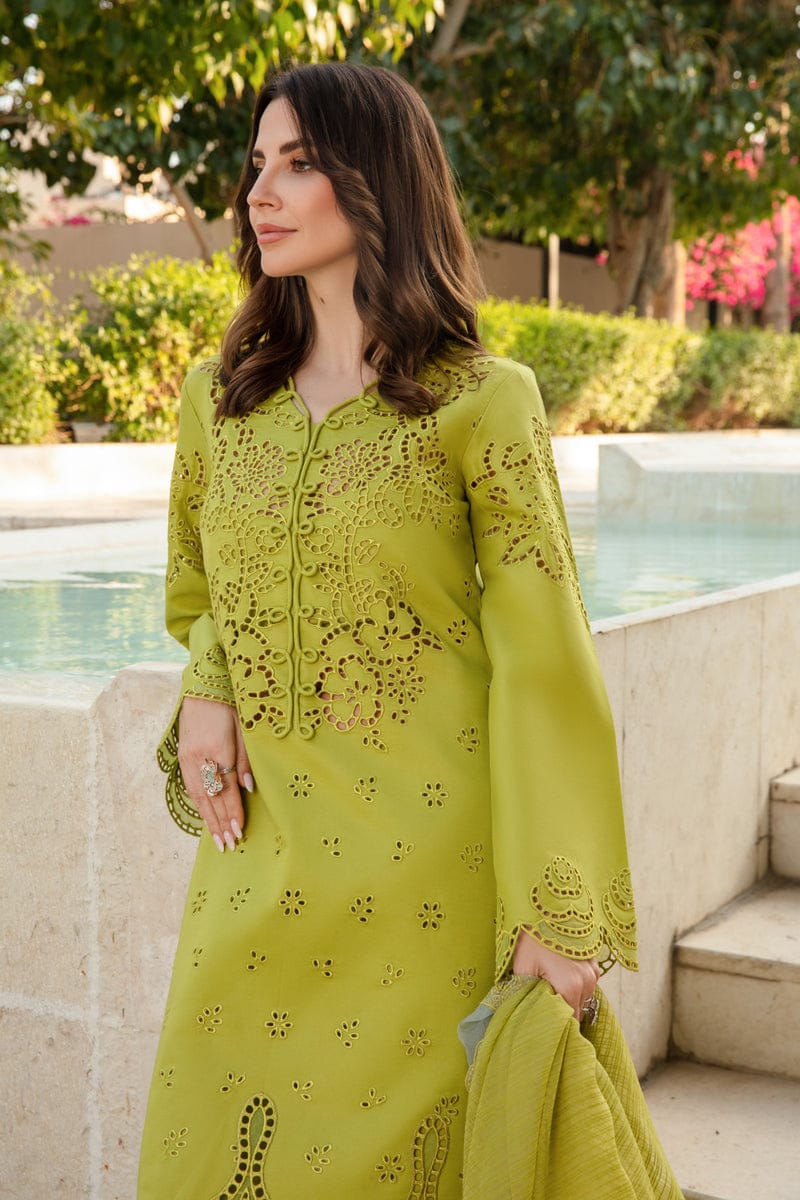 LF-RR2780 Lawn Unstitched Chikenkari 3pc Suit With Cotton Net Embroidered Dupatta