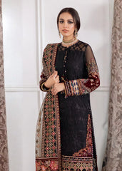 LF-BQ14 Lawn Unstitched Embroidered 3pc Suit With Organza Embroidered Dupatta