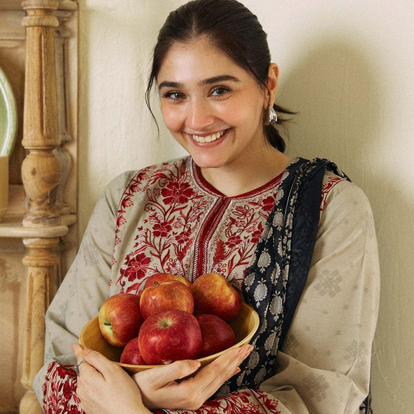SR-57 Unstitched Fully Embroided Dhanak Suit With Wool Shawl