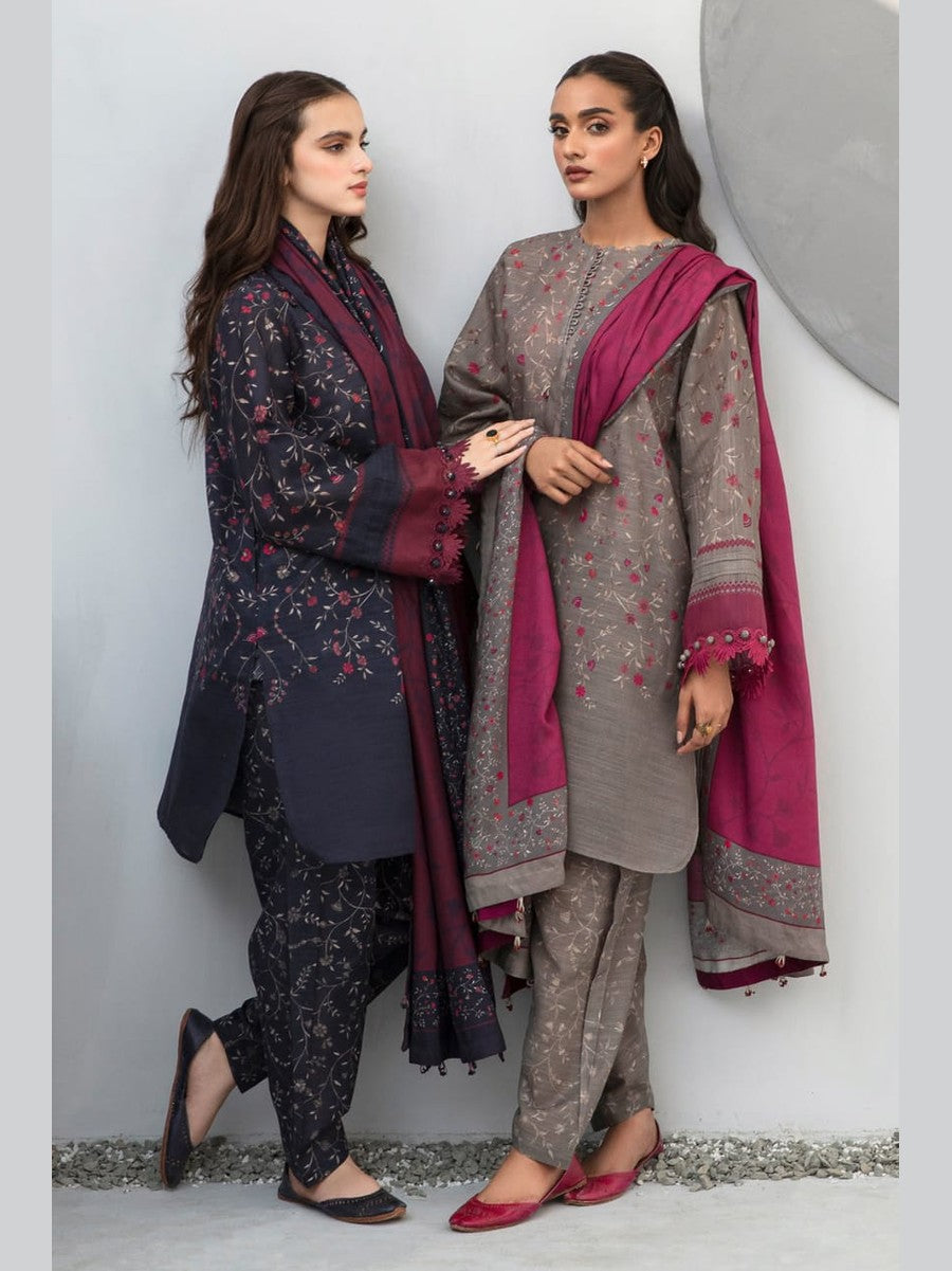 SR-BQ405 Digital Printed Khaddar 3Pc Suit With Digital Printed Khaddar Dupatta