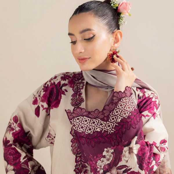 SR-AD476 Unstitched Digital Printed Khaddar Suit 3pc With Digital Printed Khaddar Dupatta
