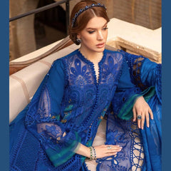 SR-2590 Lawn Unstitched Embroidered 3pc Suit With Organza Embroidered Dupatta