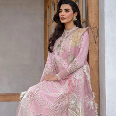 SR-CM2600 Lawn Unstitched 3pc Embroidered Suit With Embroidered Poly Lawn Dupatta