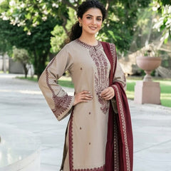 SR-KD910 Unstitched Embroidered Lawn Suit With Lawn Embroidered Dupatta