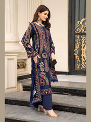 SR-MB965 Unstitched Embroidered Dhanak Wool Suit With Embroidered Dhanak Shawl