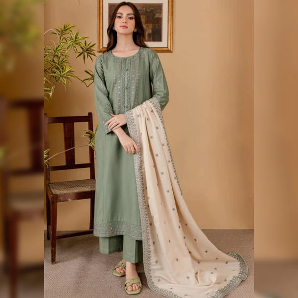 LF-RP600 Unstitched Fully Embroidered Lawn Suit With Embroidered Lawn Dupatta