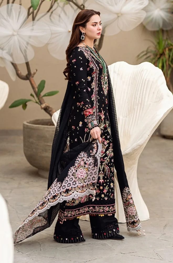 LF-QL2655 Unstitched Heavy Embroidered Lawn Suit With Bamber Chiffon Embroidered Dupatta
