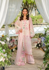 LF-EL2790 Unstitched Fully Embroided Lawn Suit With Cotton Net Embroidered Dupatta