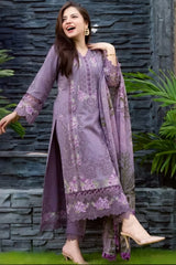 LF-JD2680 Dhanak Unstitched Embroidered 3pc Suit With Diamond Wool Printed Shawl