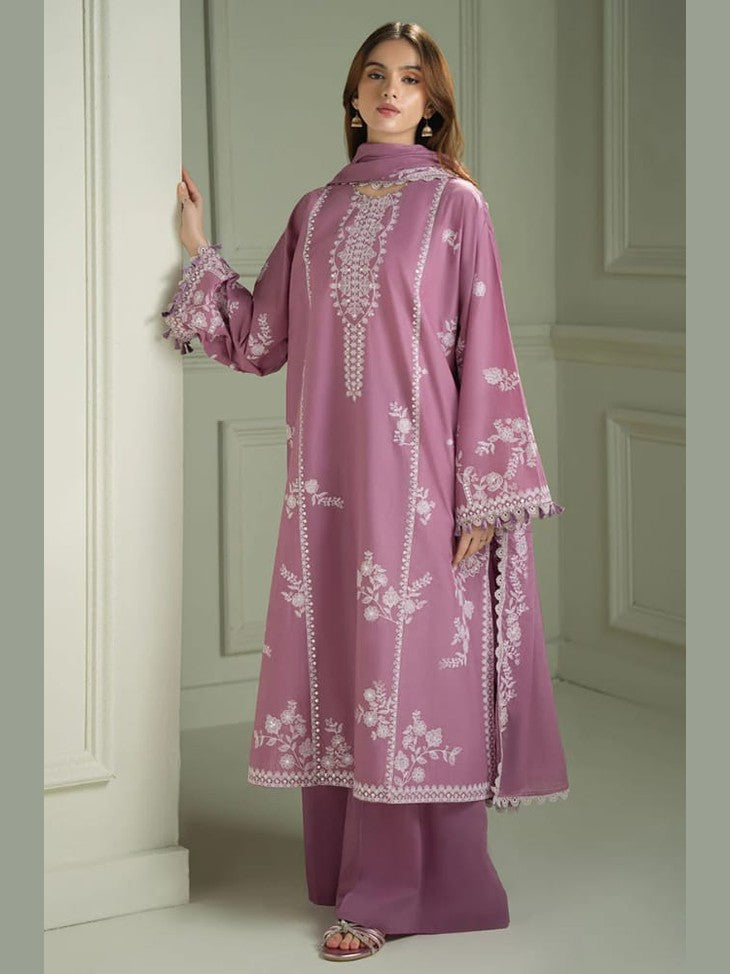 LF-CS900 Unstitched Heavy Embroidered Lawn Suit With Embroidered Lawn Dupatta