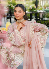 LF-EL2710 Lawn Unstitched Embroidered 3pc Suit With Cotton Net Embroidered Dupatta