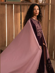 SR-RP605 Unstitched Embroidered Dhanak Suit With Embroidered Dhanak Shawl