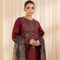 SR-SP715 Unstitched Embroidered Lawn Suit 3pc With Digital Printed Monar Dupatta