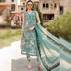 LF-MB26 Digital Printed Lawn Unstitched Suit 3pc with Monar Digital Printed Dupatta & Daman Embroidered Lace