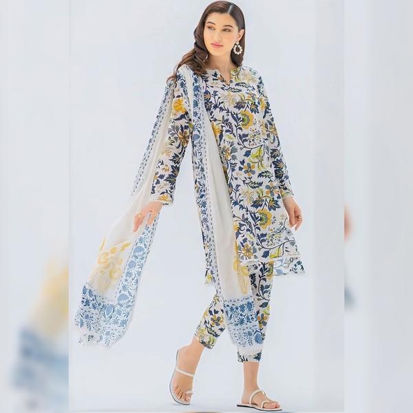 LF-SP132 Digital Printed Lawn Suit 3pc With Lawn Digital Printed Dupatta