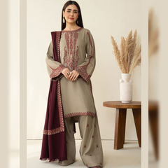 SR-KD910 Unstitched Embroidered Lawn Suit With Lawn Embroidered Dupatta & Embroidered Trouser