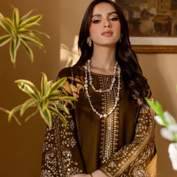 SR-68 Unstitched Fully Embroided Dhanak 2 Piece Suit