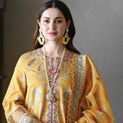 SR-2510 Unstitched Fully Embroided Lawn Suit With Organza Embroidered Dupatta