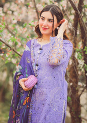LF-04 Lawn stuff 3 Piece fully Embroidered Suit with Silk Printed Dupatta
