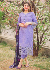 LF-04 Lawn stuff 3 Piece fully Embroidered Suit with Silk Printed Dupatta