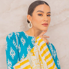 SR-CH144 Digital Printed Unstitched Lawn Suit 3pc With Monar Digital Printed Dupatta