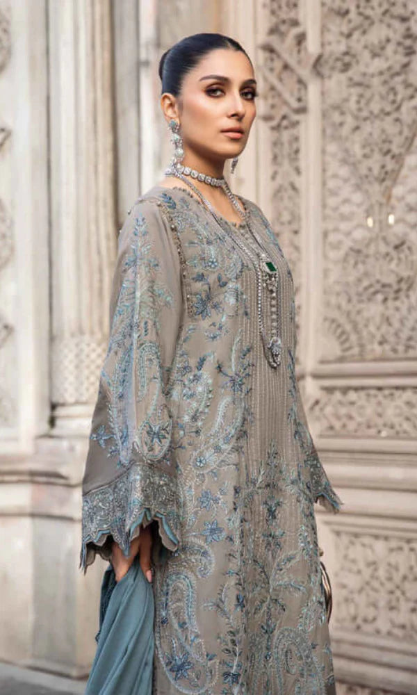 SR-IZ01 Unstitched Embroidered Dhanak Wool Suit With Embroidered Dhanak Shawl