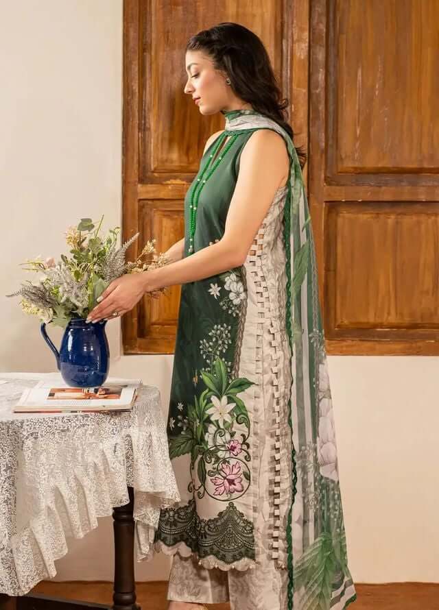 SR-LM460 Digital Printed Lawn Suit 3pc with Lawn Digital Printed Dupatta