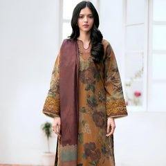 SR-BQ01 Digital Printed Lawn Suit 3pc with Lawn Digital Printed Dupatta & Embroidered Patches