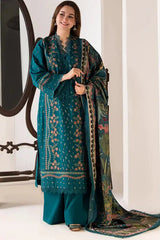 SR-SN61 Dhanak Embroidered Suit With Digital Printed Wool Shawl